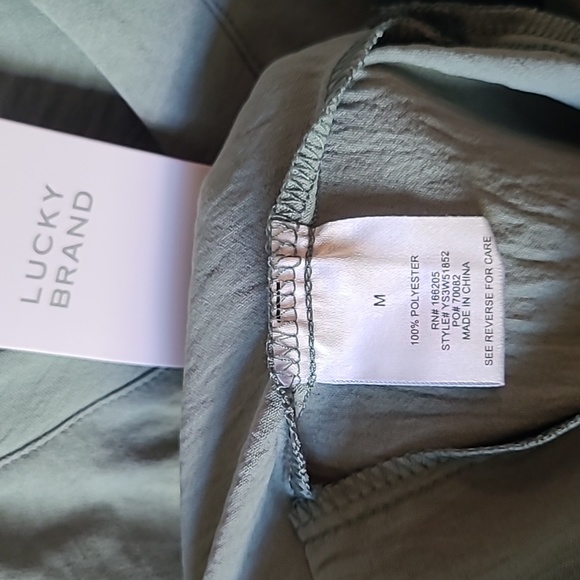 Lucky Brand Wavy Crepe Flutter Sleeve Shirt Mini Dress Size Medium - Picture 7 of 13